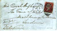 Signed envelope from Duleep Singh addressed to the Prince of Wales, 1872